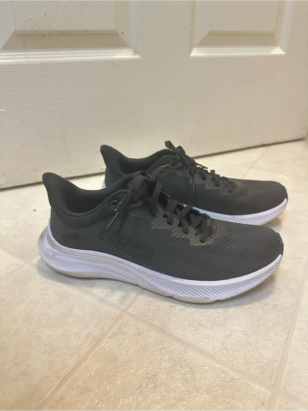 Hoka Men's Running Sneakers in black and White